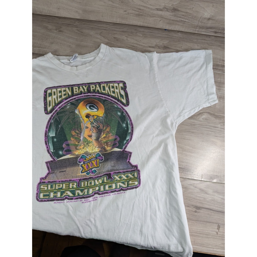 Vintage Green Bay Packers Shirt 97 Super Bowl XXXI Champions Starter NFL Mens XL
